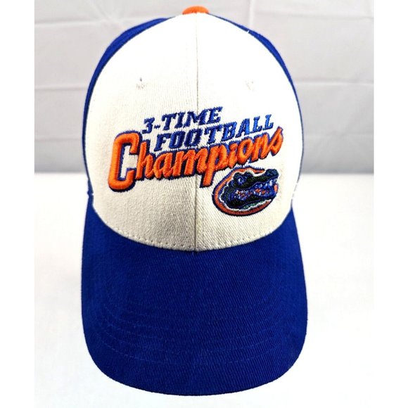 Florida Gators Hat Cap 3 Time Champions Blue White Embroidered Captivating‎ Head - Picture 1 of 11